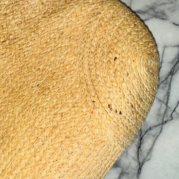 Vintage Coach Bleecker Natural Straw Tote Bag Teal Leather Boho Chic 15x13" Y2K - Picture 8 of 11